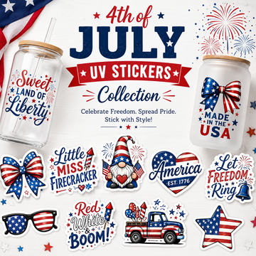4th of July UV Stickers collection