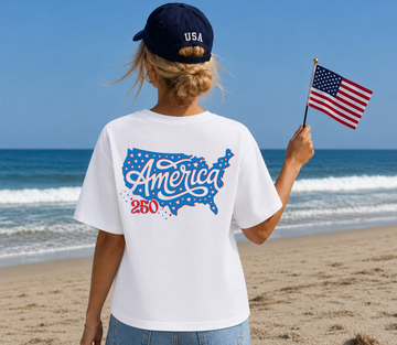 America Map 250 - Full Color Vibrant Ready-to-Press DTF Transfer