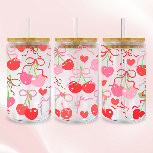 Cherry Bows Wrap - UV DTF Sticker