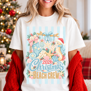 Christmas Beach Crew 2026 - Christmas Full Color Vibrant Ready-to-Press DTF Transfer