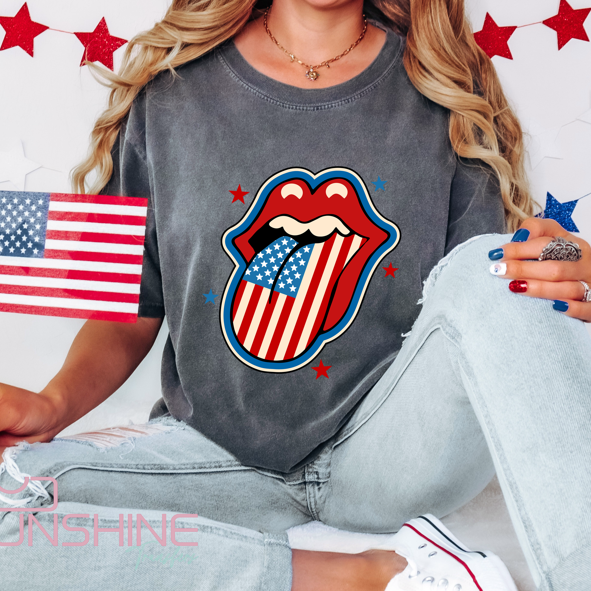 Flag Mouth Stars - DTF Transfer