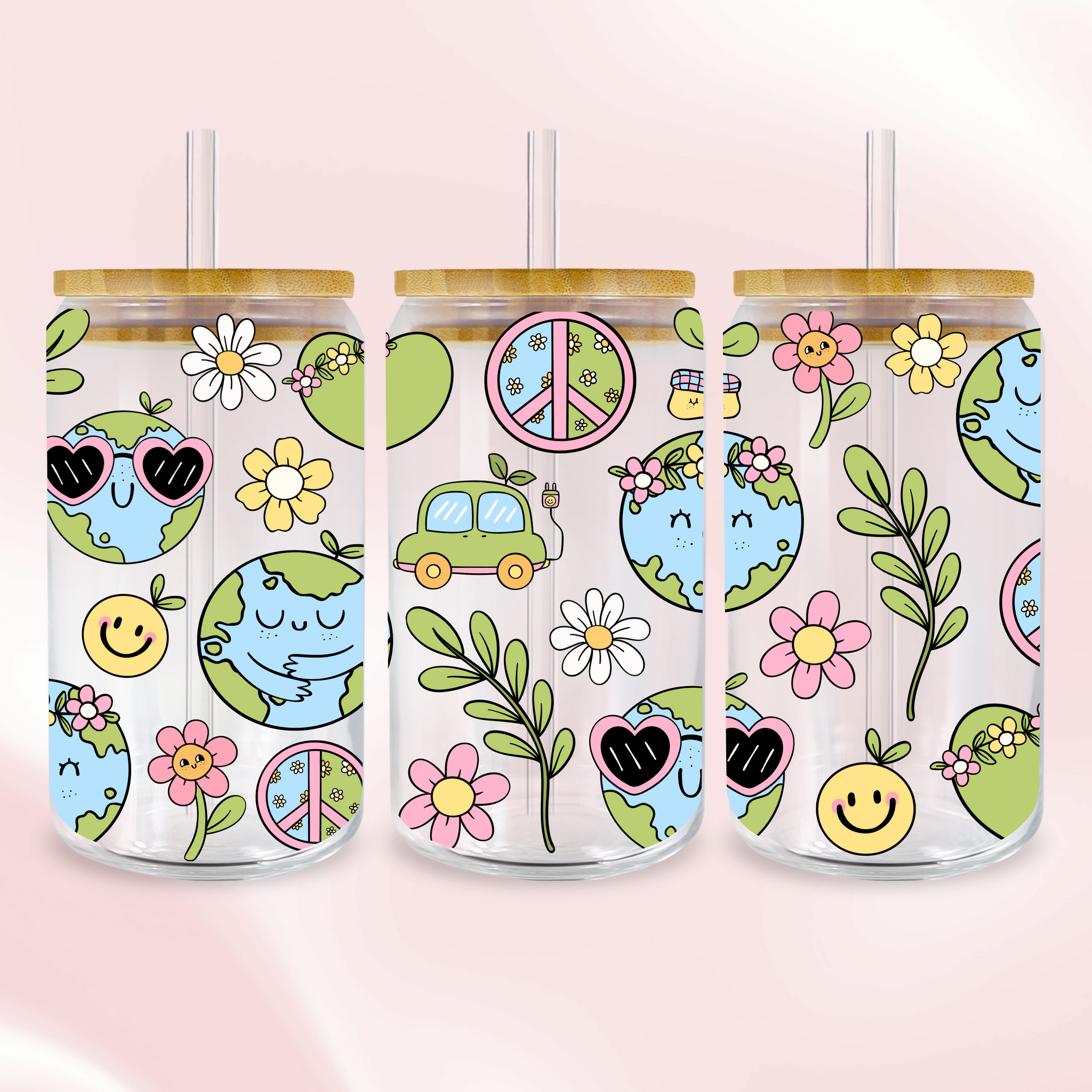 Happy Earth Wrap - UV DTF Sticker