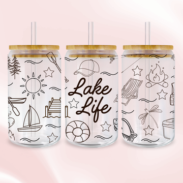 Lake Life Black Wrap - Full Color UV DTF Wrap Easy Apply Permanent Transfers