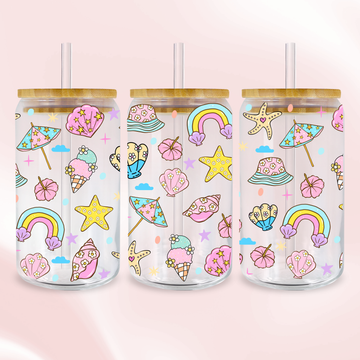 Seaside Sprinkle Wrap - Full Color UV DTF Wrap Easy Apply Permanent Transfers