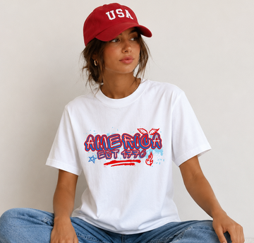 USA Graffiti - Full Color Vibrant Ready-to-Press DTF Transfer