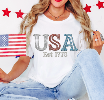 USA Sparkle 1776 - Full Color Vibrant Ready-to-Press DTF Transfer