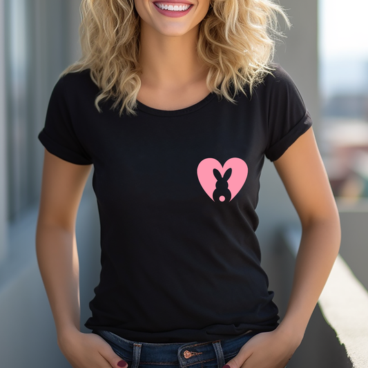 Bunny Heart Hot Pink - DTF Transfer