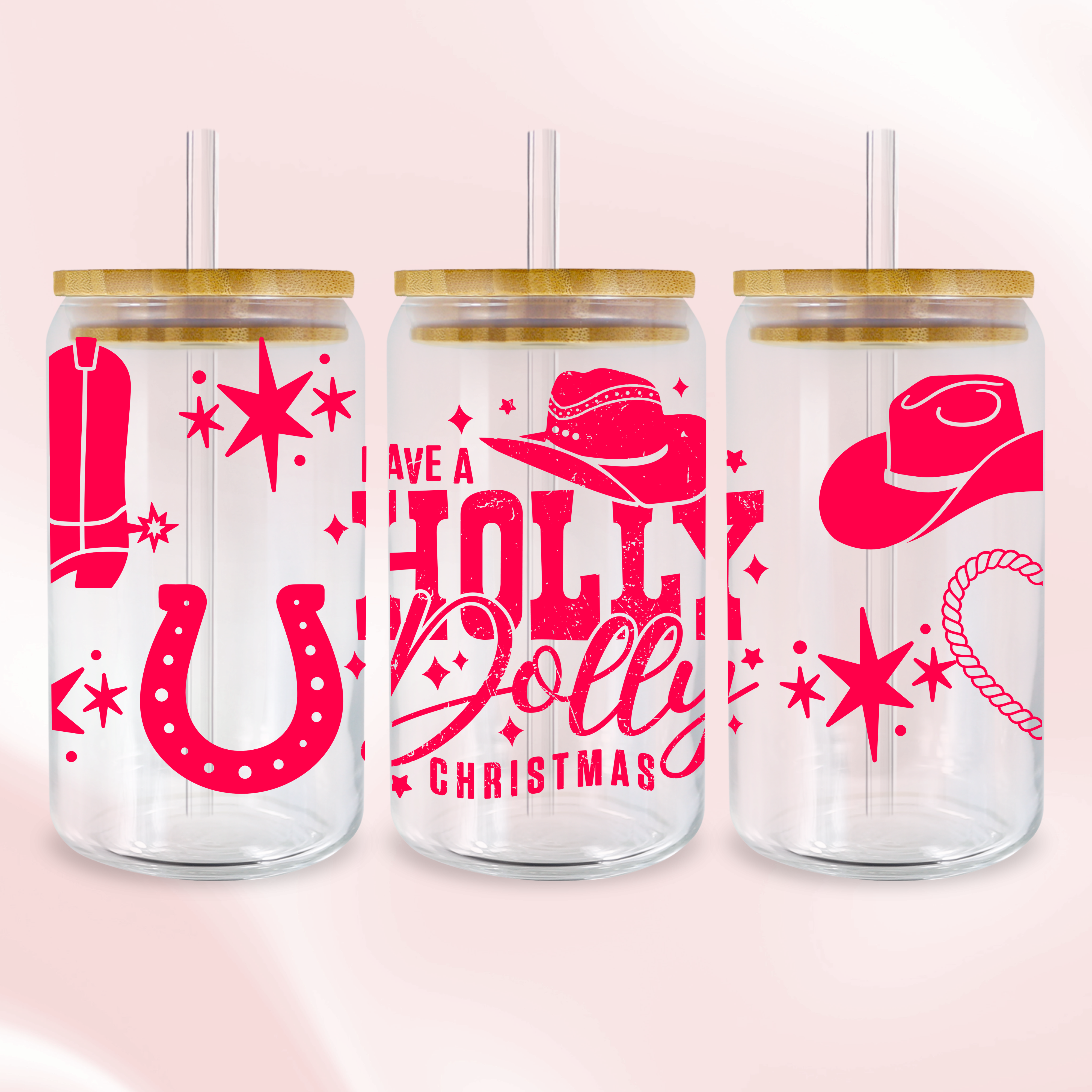 Holly Dolly Christmas Wrap - Full Color UV DTF Wrap Easy Apply Permane
