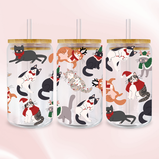 Cat Lover Christmas Wrap - UV DTF Sticker