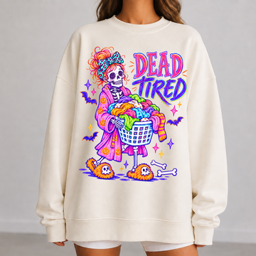 Dead Tired Mom Life - halloween Full Color Vibrant Ready to Press DTF Transfer