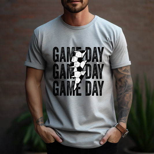 Game Day Soccer Black Distressed - DTF Transfer
