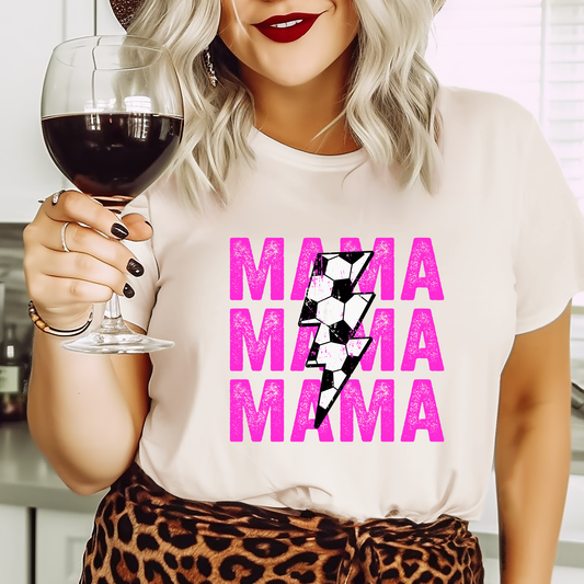 Mama Mama Mama Soccer Pink - DTF Transfer