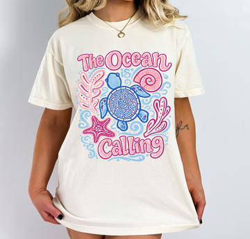 The Ocean Is Calling - Full Color Vibrant Ready-to-Press DTF Transfer